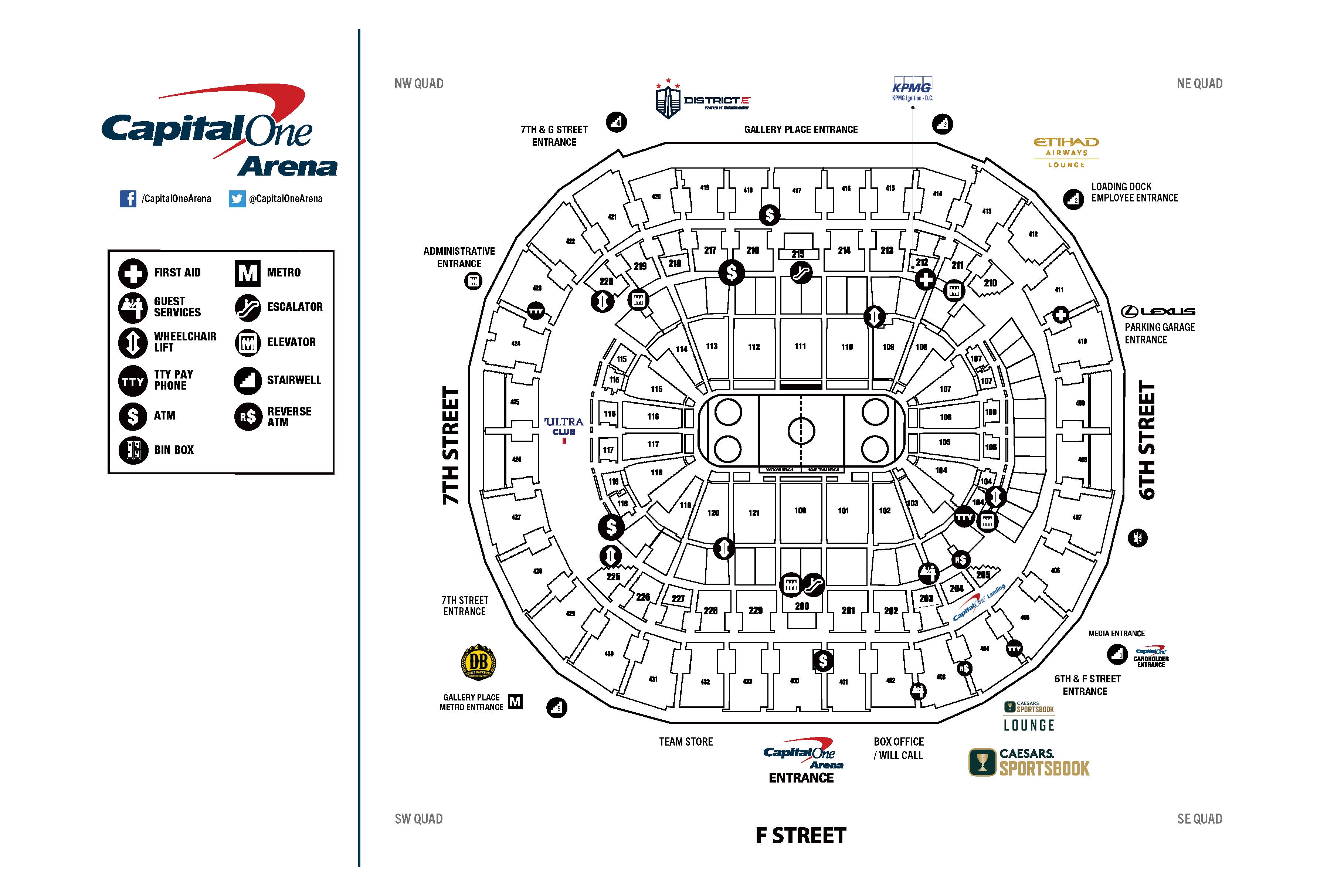 Capital One Arena, level 4, Club Level, home of Washington Capitals,  Washington Wizards, Georgetown Hoyas, Washington Mystics, Washington Valor