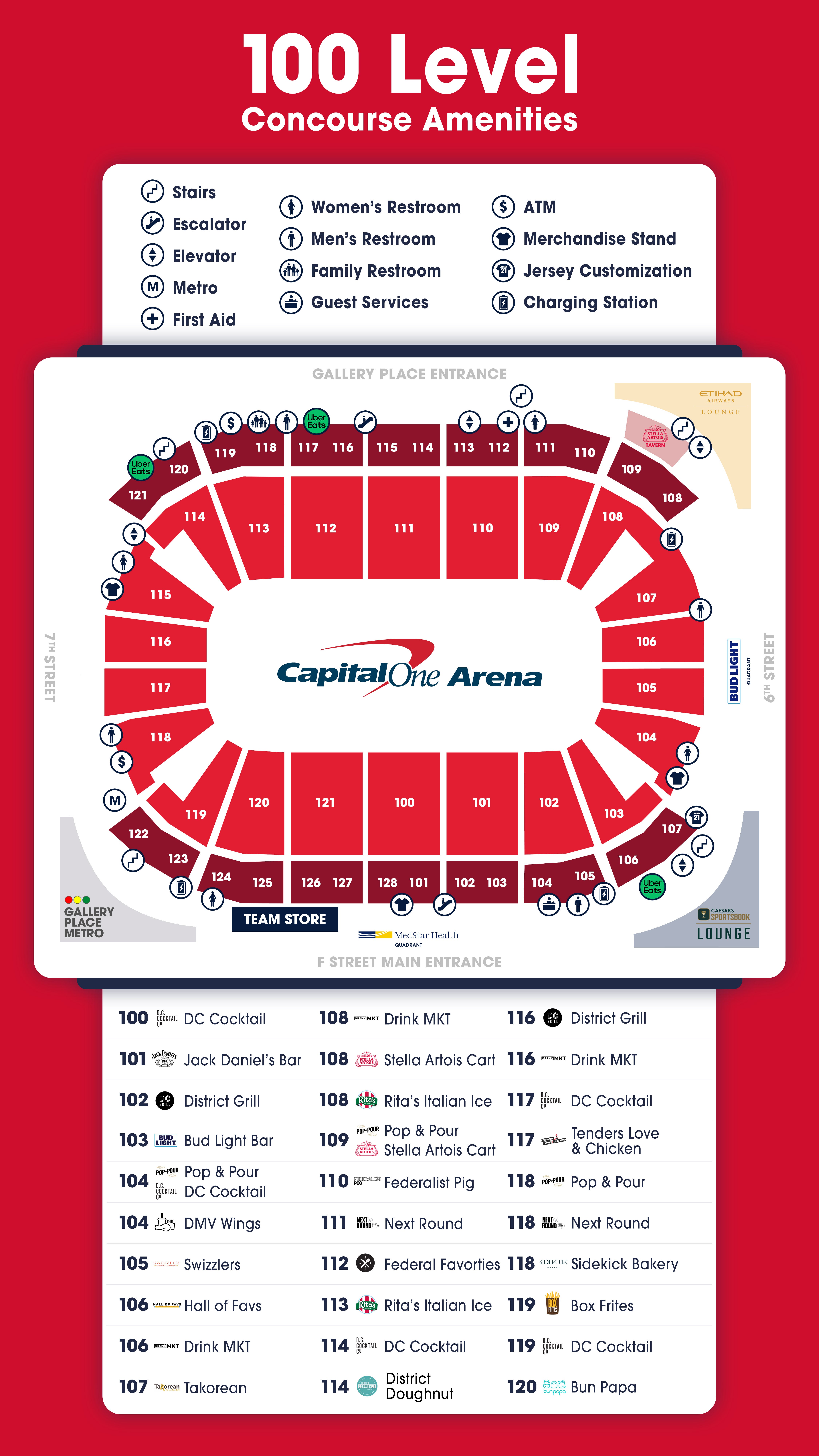 Concourse Map  Capital One Arena
